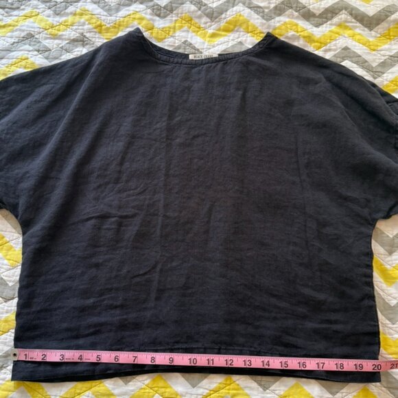 Black Crane Linen Shirt Size XS Boxy - Picture 4 of 5